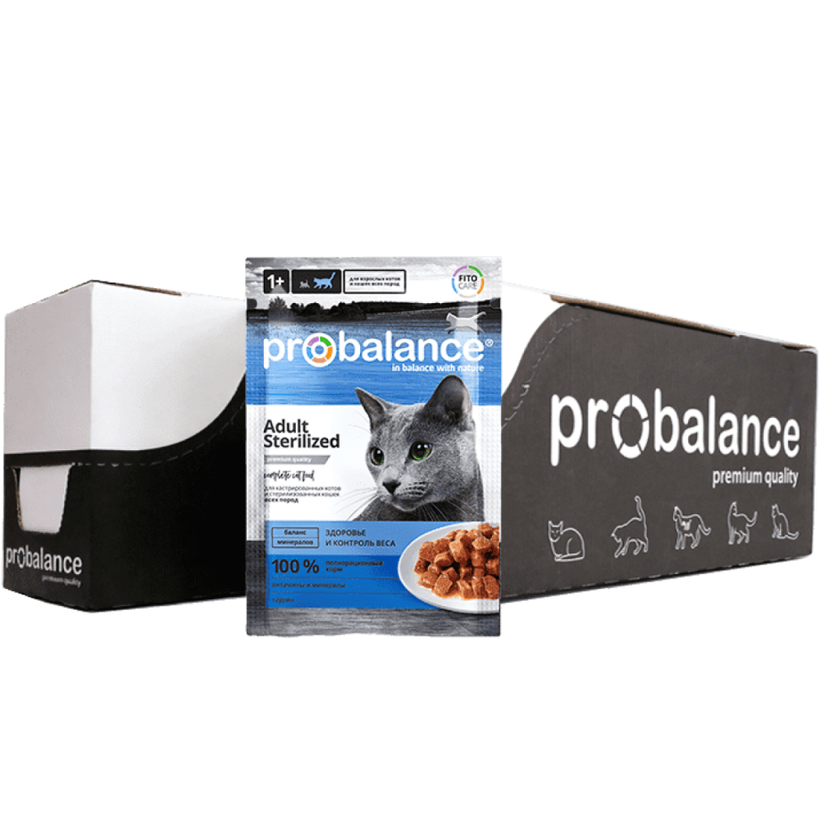 Консервированный корм для кошек PROBALANCE "Sterilized", 85г
