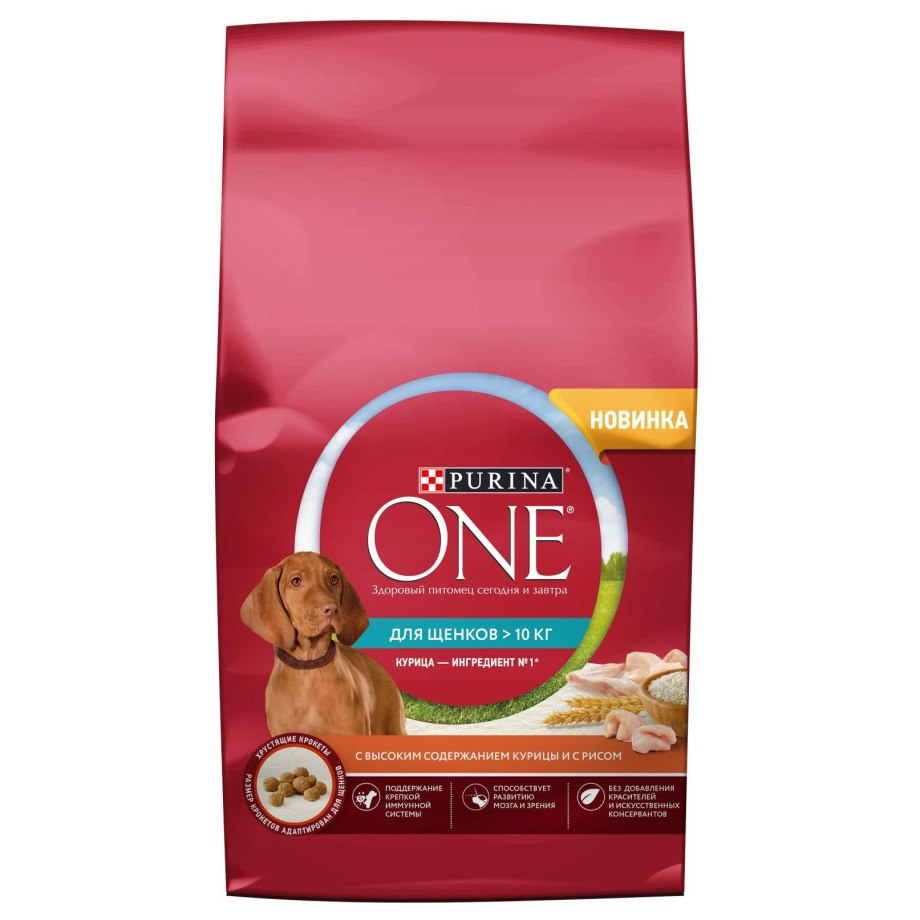 Корм Purina one для взрослых собак средних и крупных пород