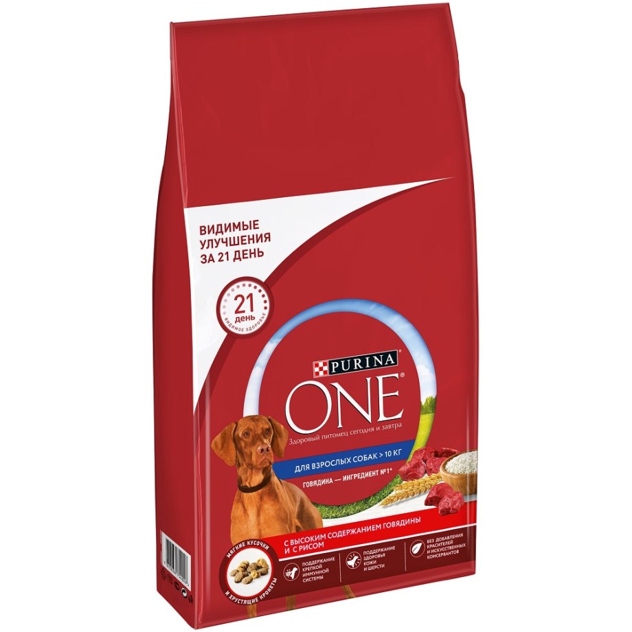 Корм для щенков Purina one для средних пород