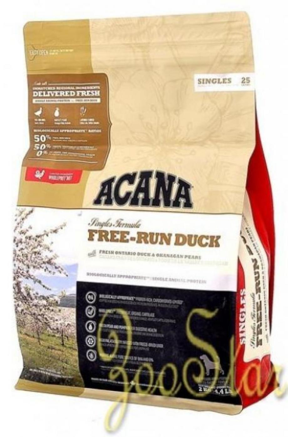 Акана 71344 Singles free-Run Duck корм беззерновой д/собак утка/груша 340г