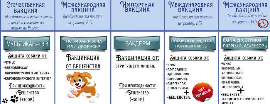 Прививки собакам по возрасту таблица немецкая овчарка