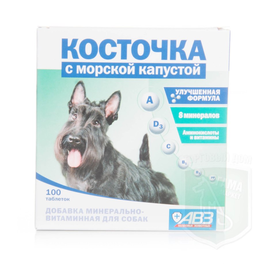 Витамины косточка для собак морская капуста 100таб