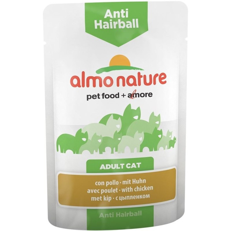 Корм для кошек Almo nature functional line для вывода шерсти, с курицей 30шт. Х 70 Г