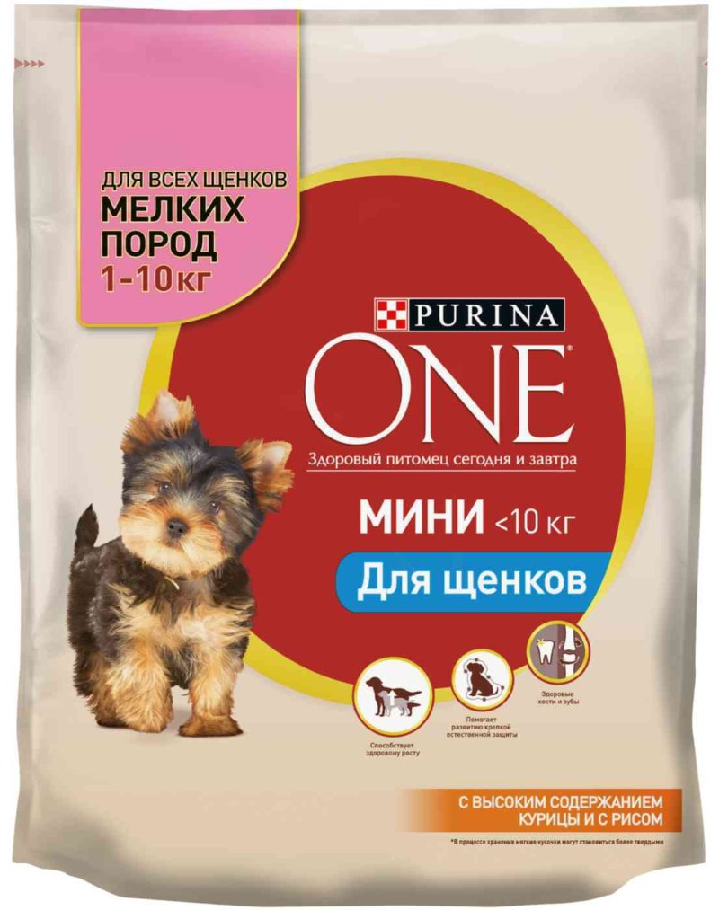Корм для щенков Purina one курица с рисом 600г