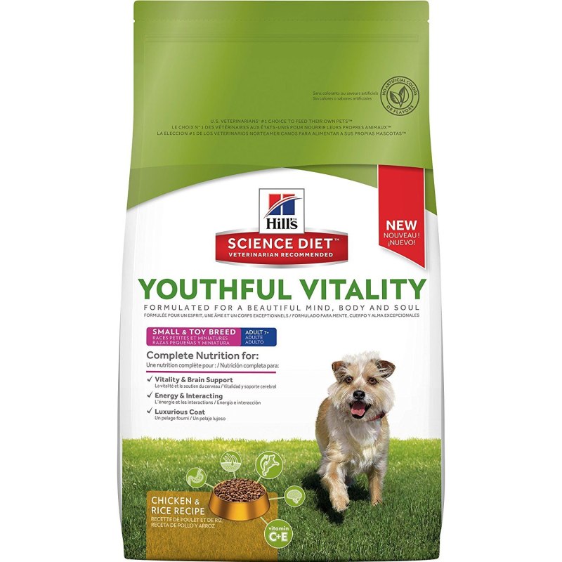 Хиллс Dog small Mini youthful Vitality 1,5 кг ( с 7 лет) сухой для собак курица