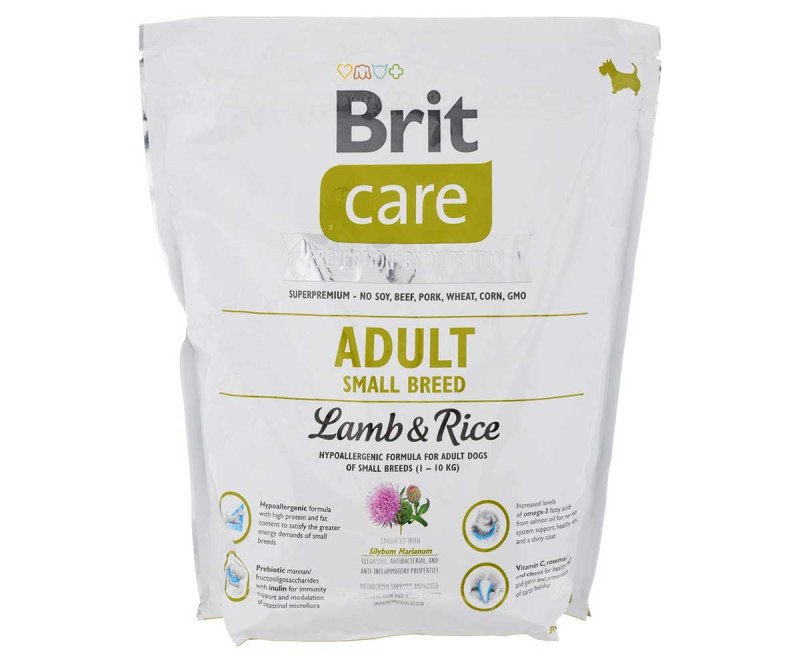 Brit (Брит) Care Adult small Breed для собак мелких пород с ягненком и рисом