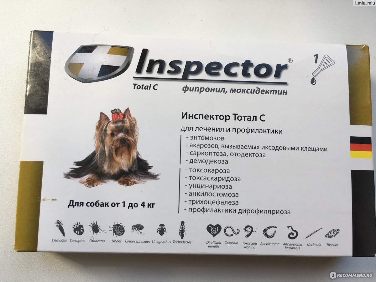 Средство от клещей для собак инспектор