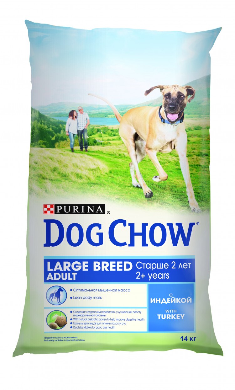 Dog Chow для щенков крупных пород с индейкой