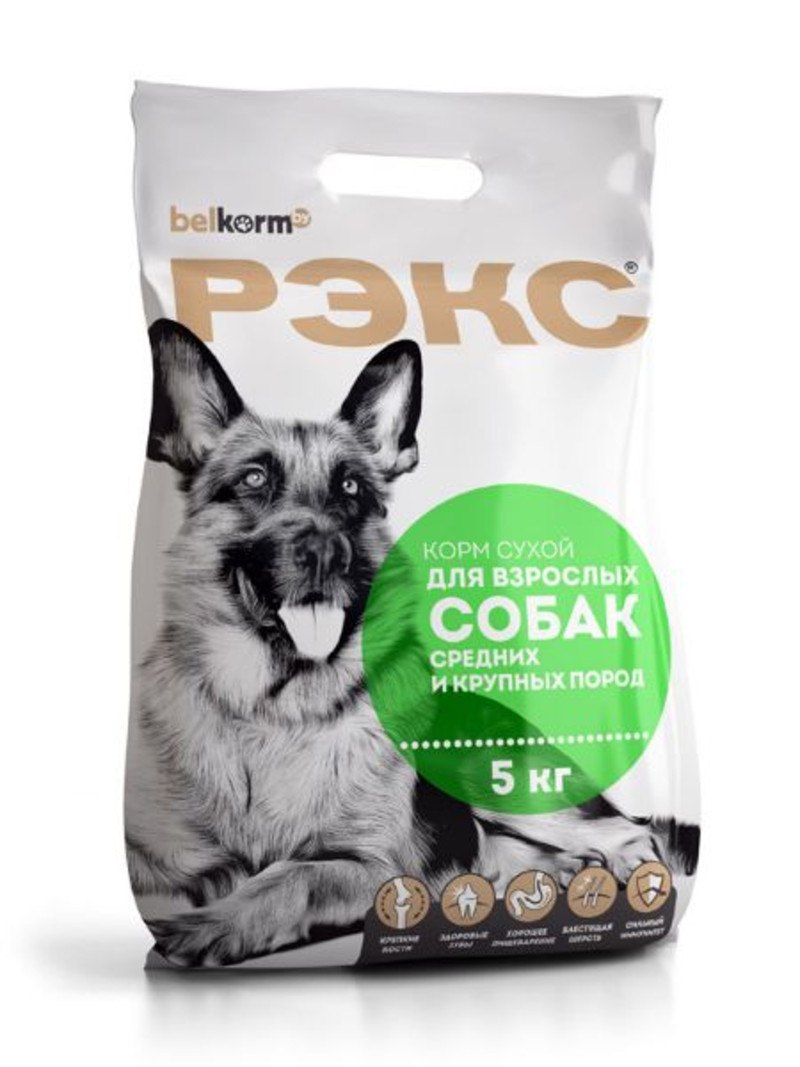 Корм для собак РЭКС (0.75 кг) для взрослых собак средних и крупных пород сухой
