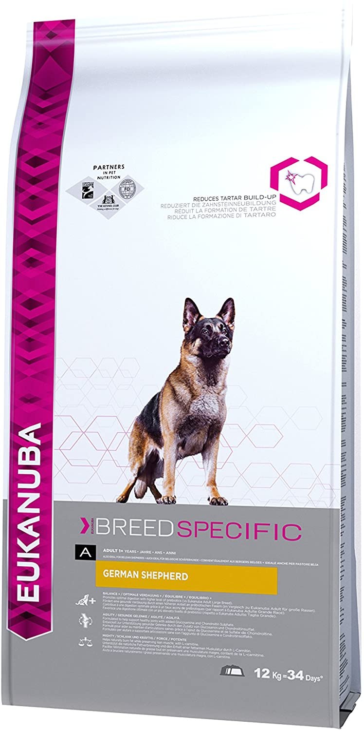 Корм для собак Eukanuba Breed specific немецкая овчарка для здоровья кожи и шерсти, курица 10 кг