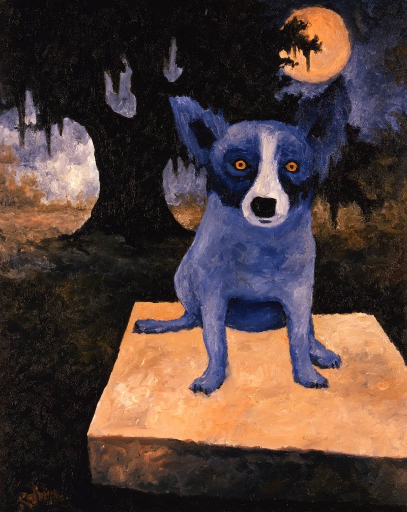 Dog blues. George Rodrigue и его Blue Dog.. Картина синяя собака стильная. Синий пес в искусстве. Синяя собака художник.