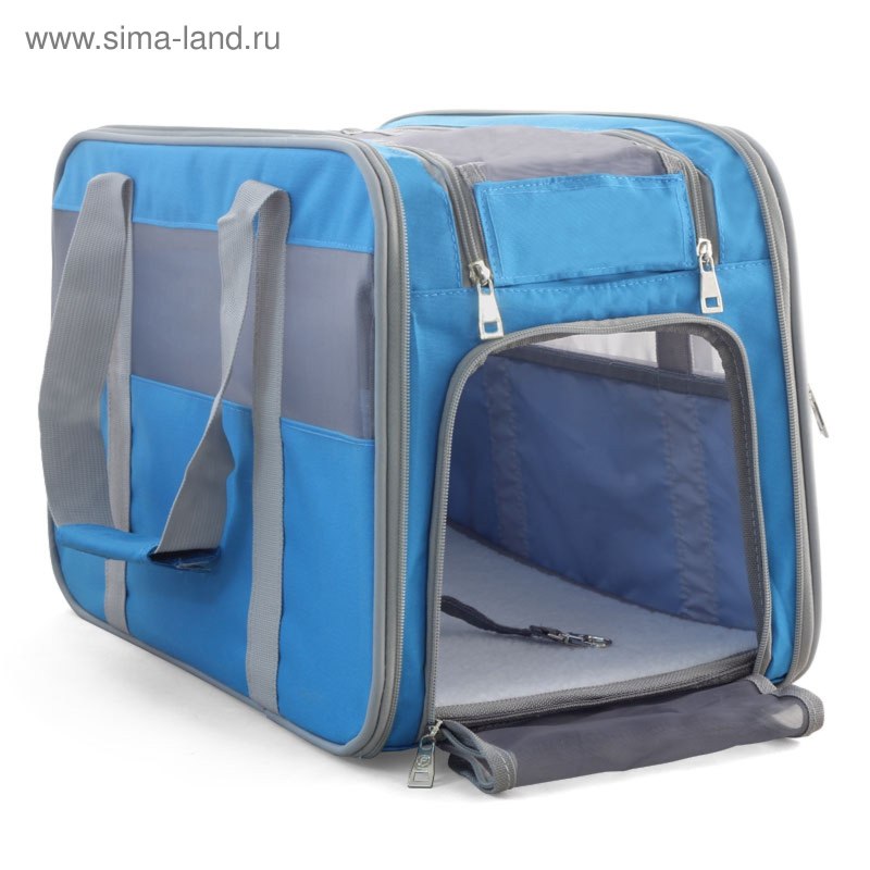 Сумка-переноска для животных Triol Техно голубая 50x30x26 см