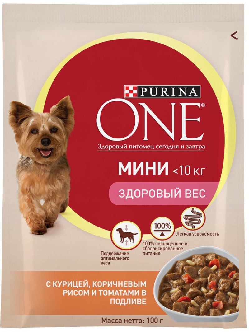 Корм для собак Purina one говядина 100г