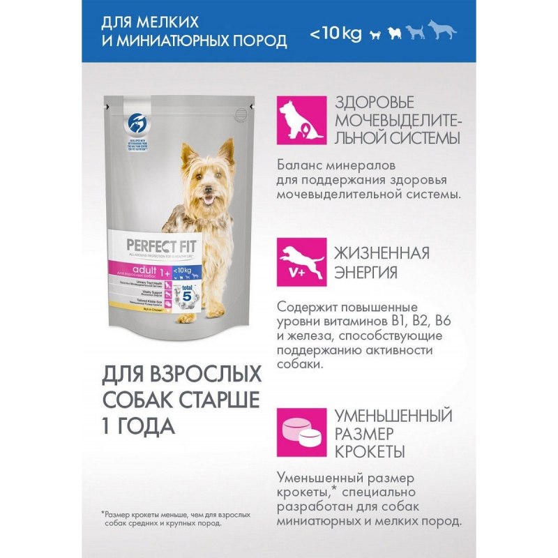 Корм для собак perfect Fit для мелких и миниатюрных