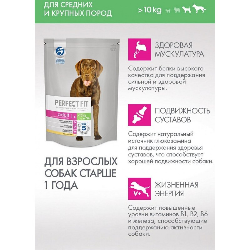 Корм для собак perfect Fit курица 800г