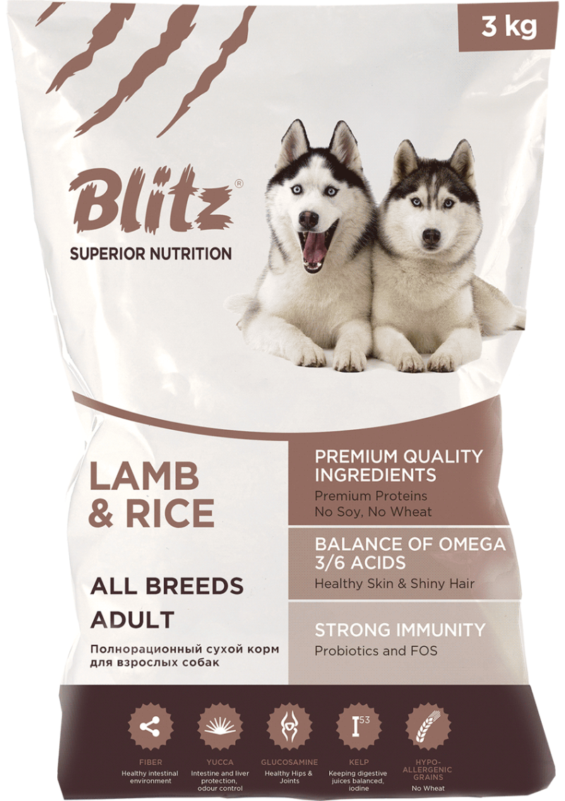 Корм для собак Blitz (2 кг) Puppy Lamb & Rice all Breeds Dry