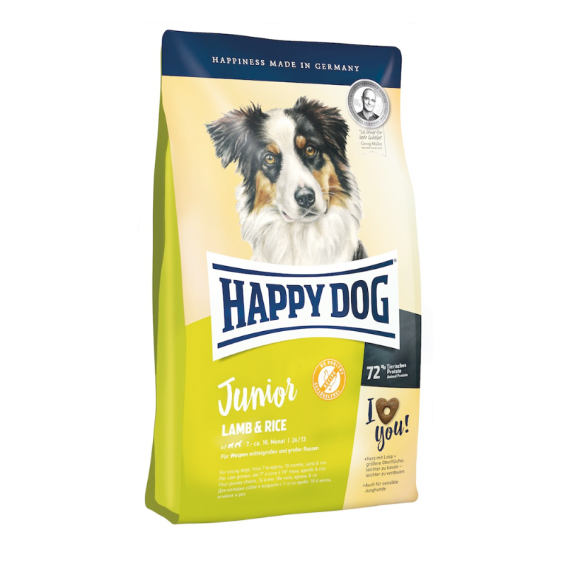 Корм для щенков Happy Dog Supreme young для здоровья костей и суставов, ягненок с рисом 10 кг