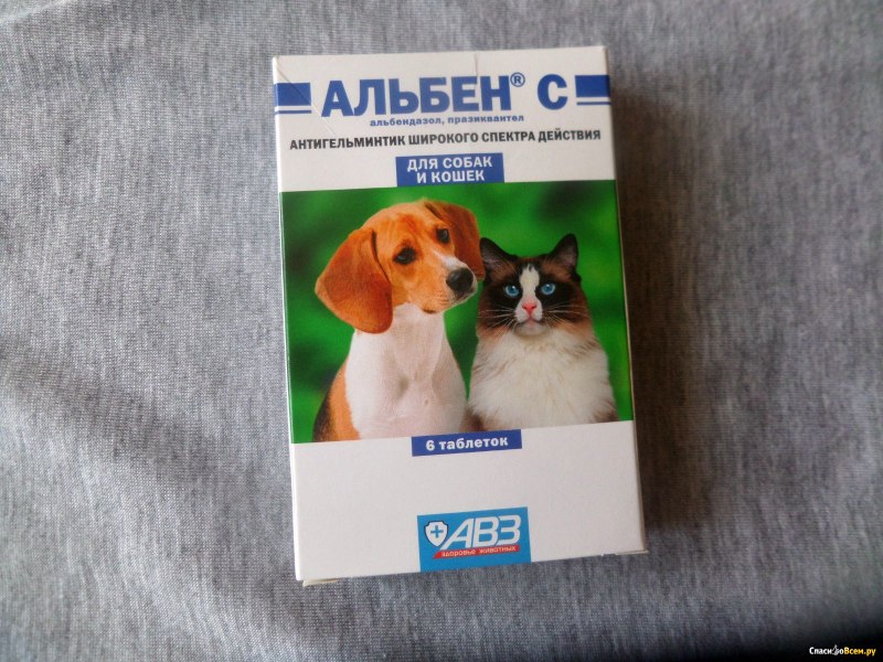 Альбен с таблетки для собак и кошек