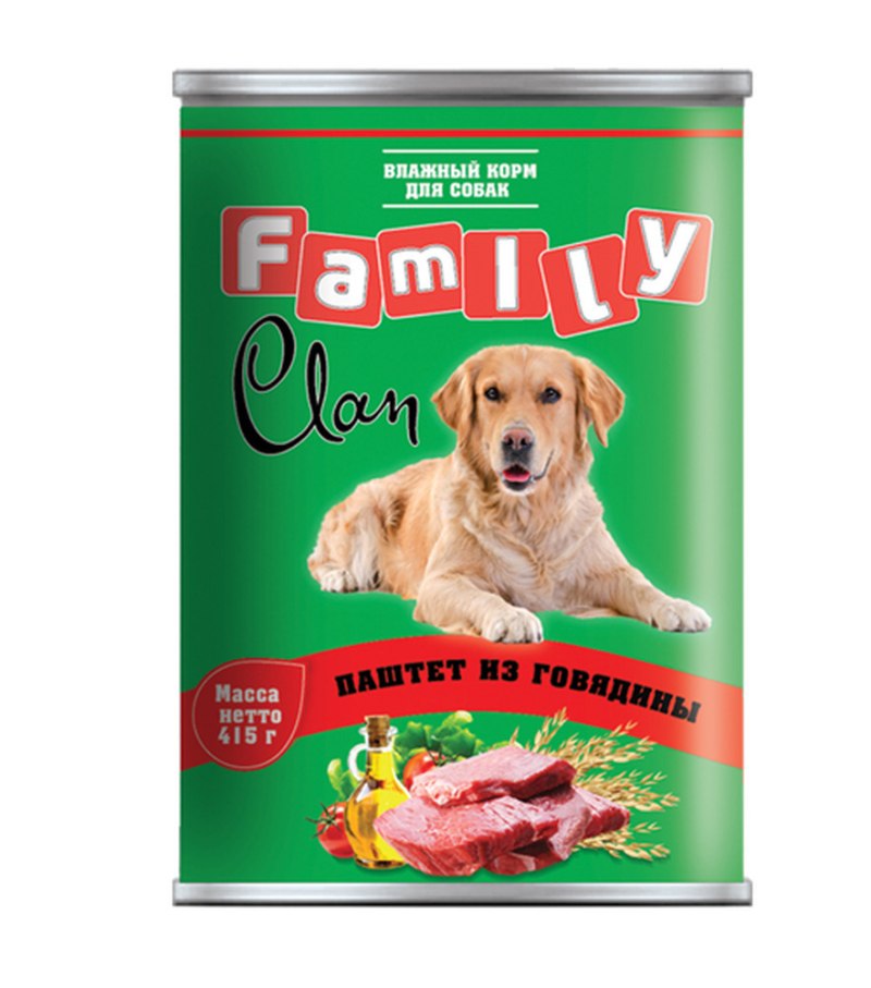 Корм для собак Clan (0.415 кг) 9 шт. Family паштет из телятины для щенков