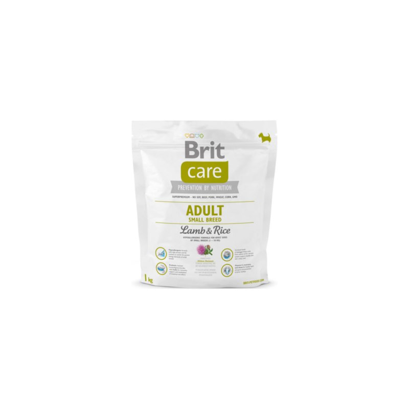 Корм Brit Care Adult small Breed Lamb & Rice для собак мелких пород, ягненок с рисом, 1 кг