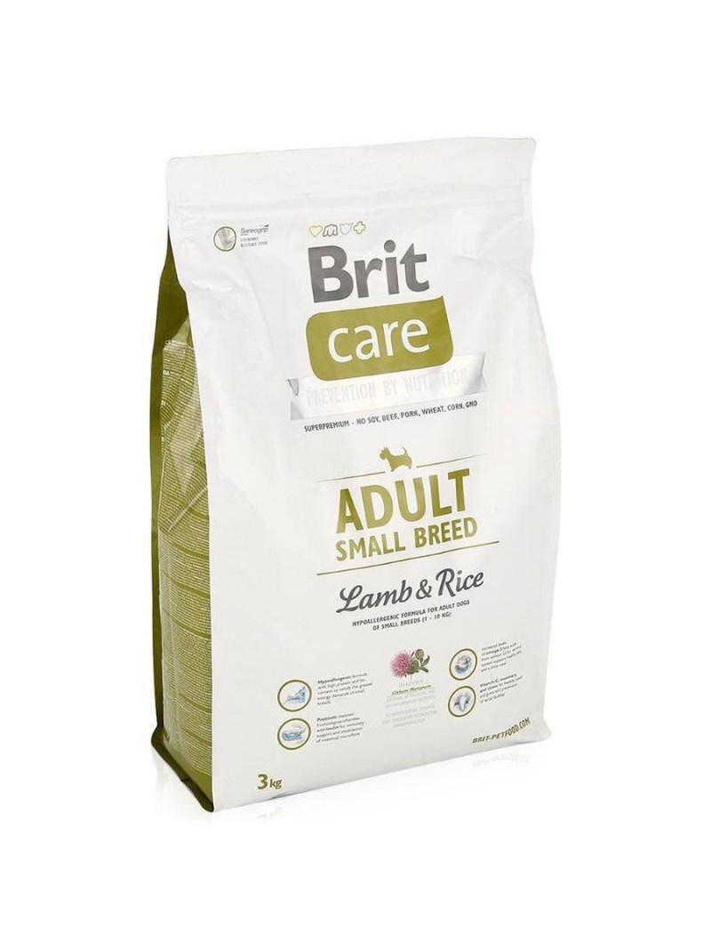Brit Care Adult large Breed для взрослых собак мелких пород ягненок с рисом 1кг.