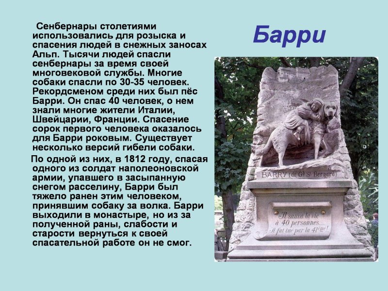Памятник собаке Барри