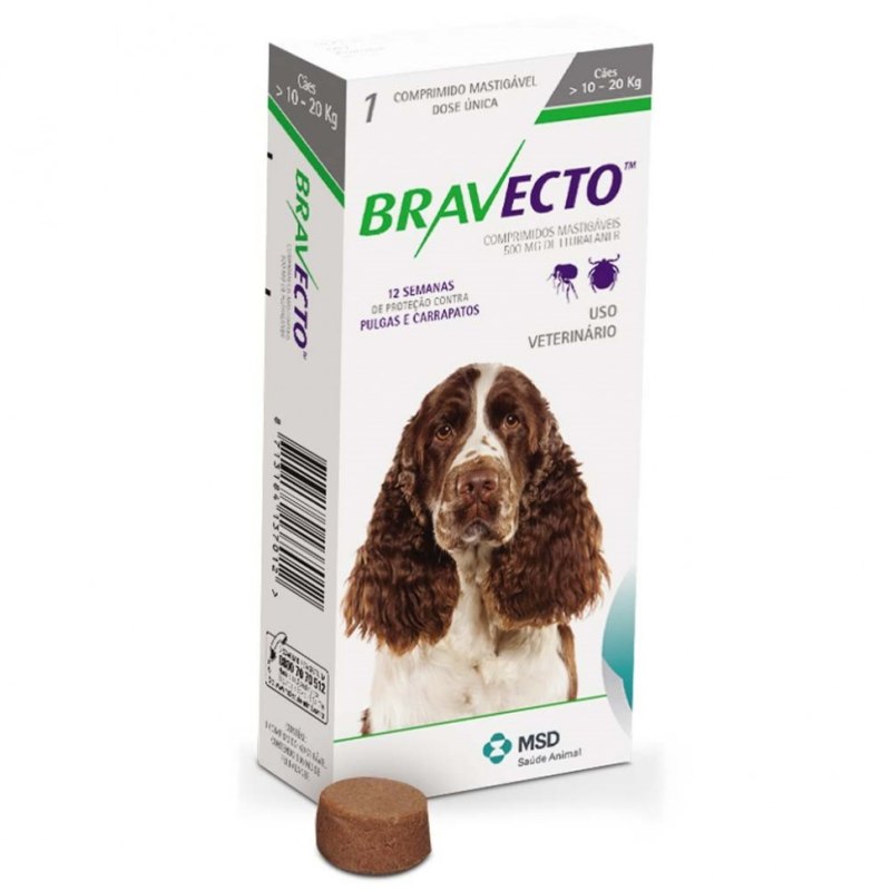 Бравекто (MSD animal Health) таблетки от блох и клещей для собак 10-20 кг