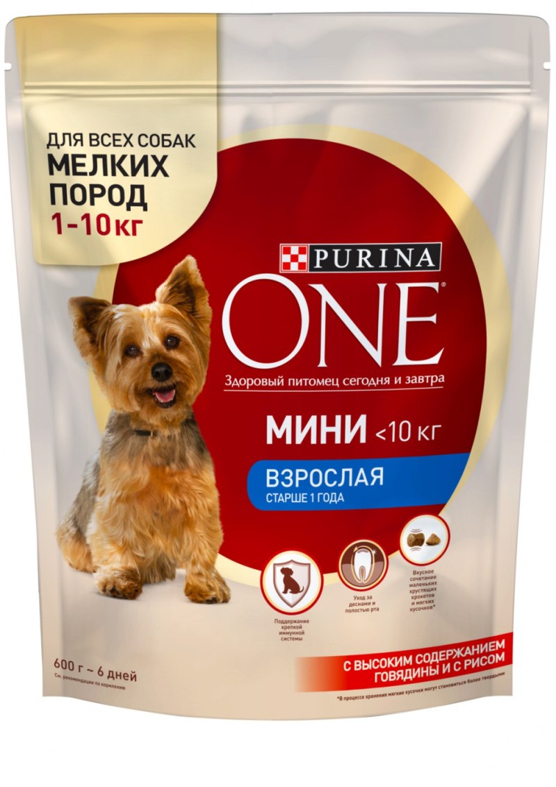 Корм для собак Purina one говядина 600г