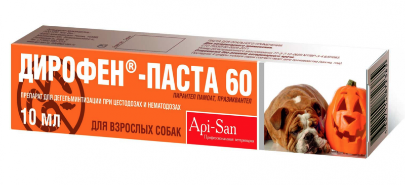 Apicenna Дирофен-паста 60 для собак 10 мл