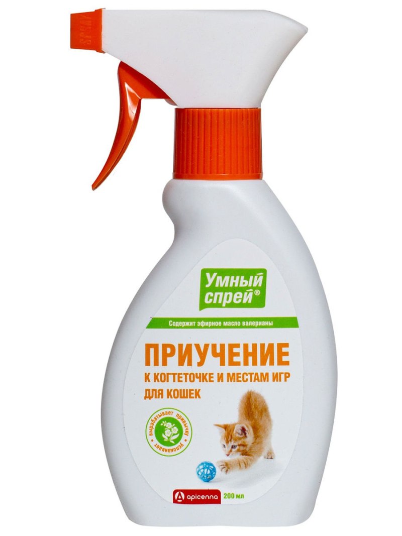 Спрей apicenna умный спрей приучение кошек к когтеточке и местам для игр, 200 мл