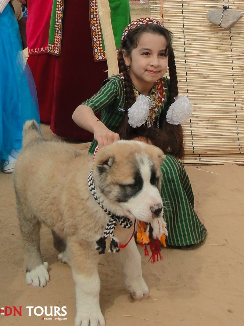 Памятник алабаю в Туркменистане