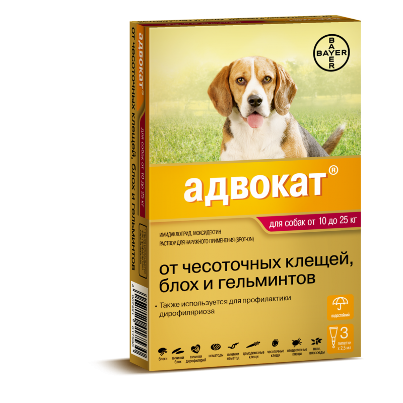 Адвокат капли для собак до 4 кг