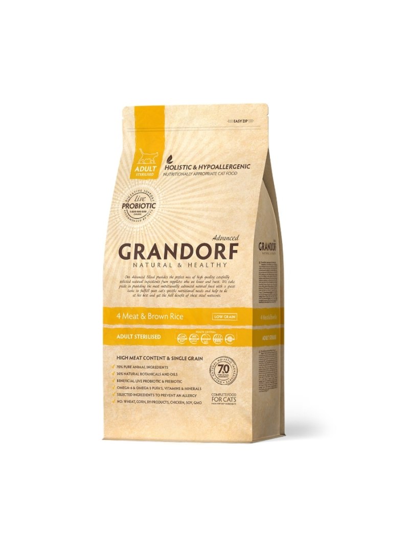 Grandorf Probiotic д/Кош Indoor д/домашних 4вида мяса/рис 400гр (1/30)