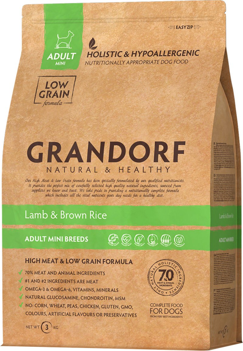 Grandorf 4 meat Brown Rice для собак 12 кг