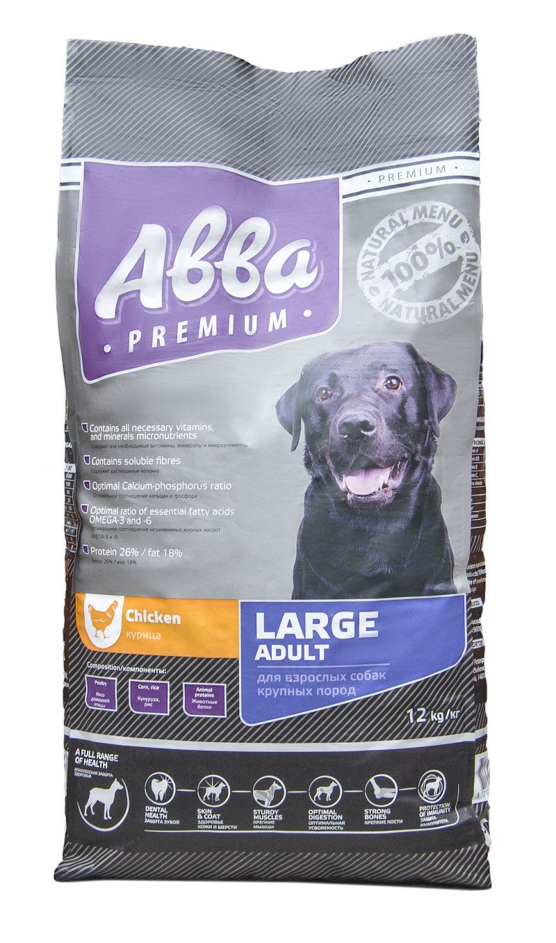 Корм для собак Авва (12 кг) Premium large Adult Chicken