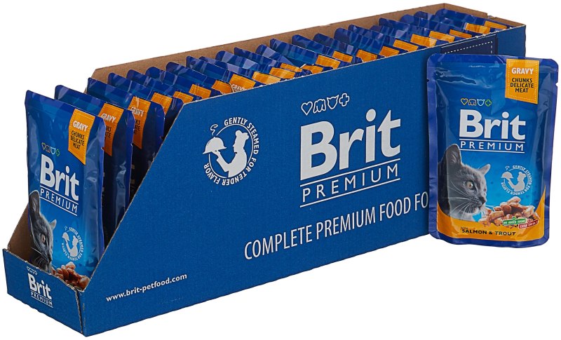 Корм для кошек Brit Premium с лососем 800 г