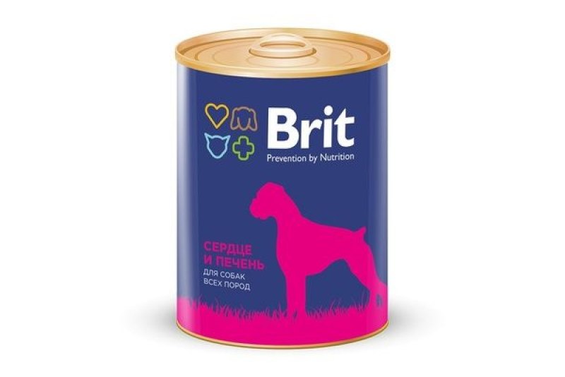 Корм для собак Brit говядина, печень 850г
