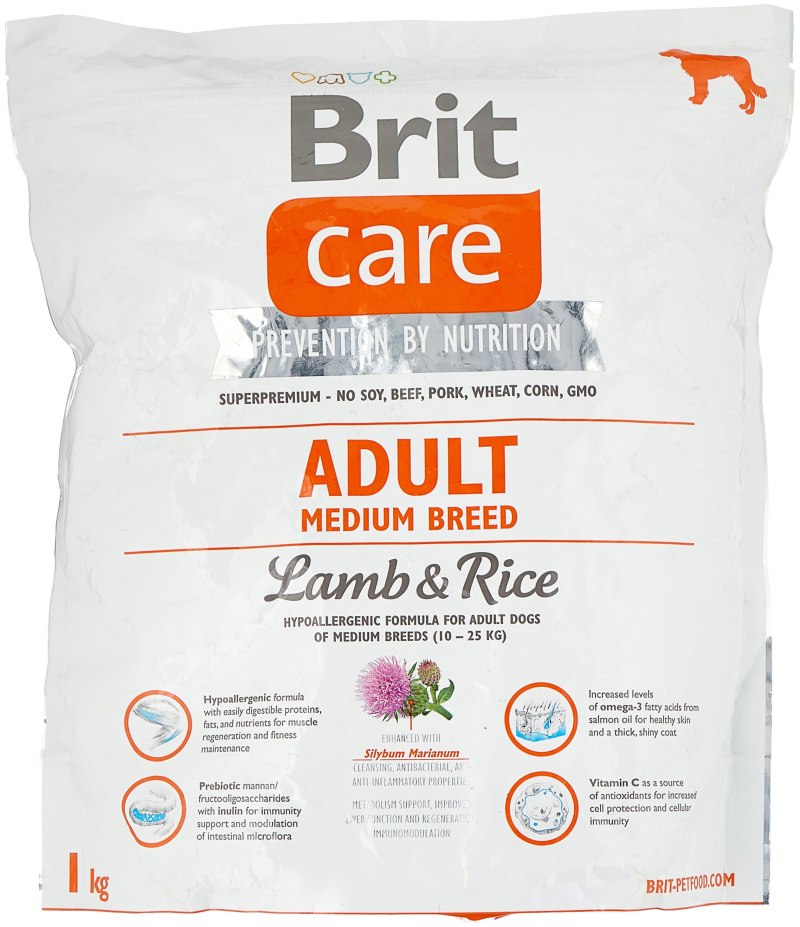 Brit Care д/с средних пород, ягненок с рисом, 12 кг, арт. 132709