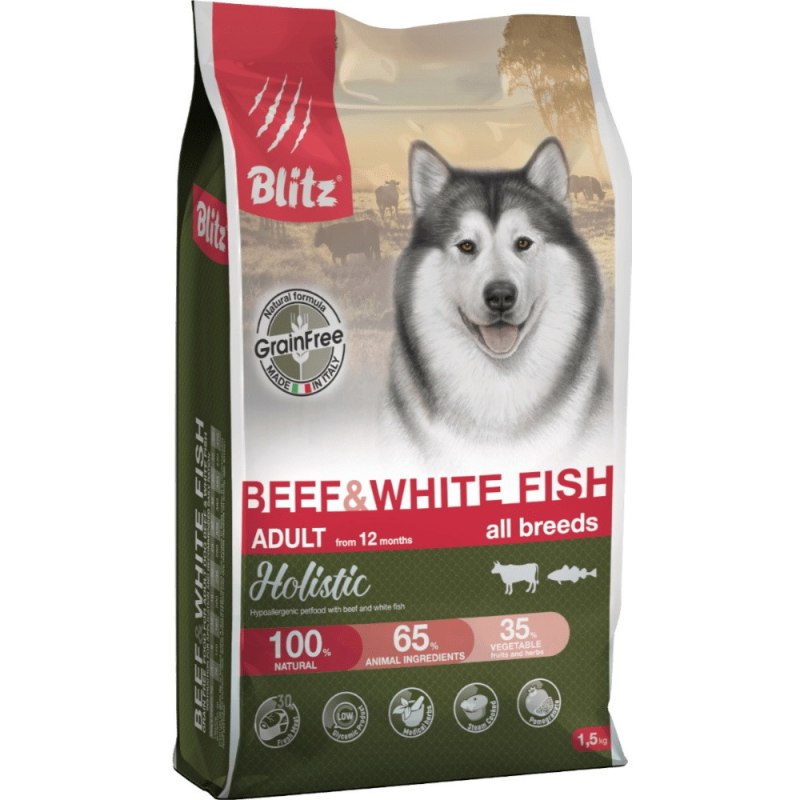 Корм для собак Blitz (12 кг) Holistic Grain free Duck and Chicken all Breeds Puppy