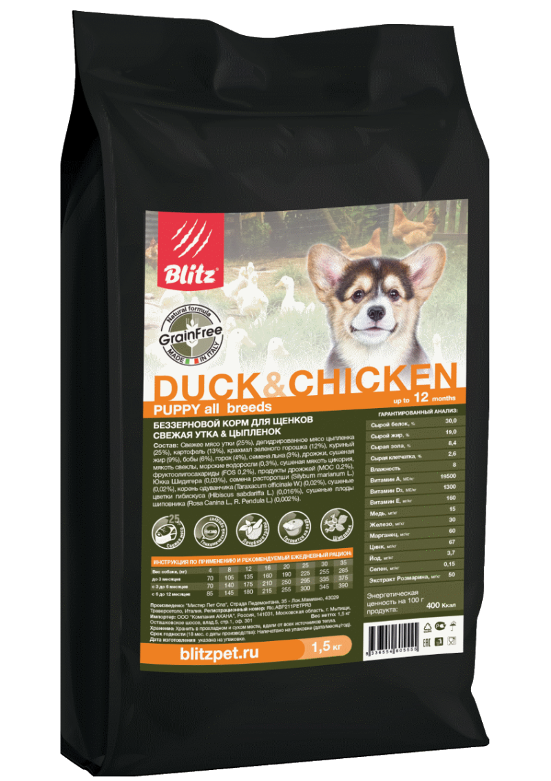 Корм для собак PURELUXE (1.81 кг) Elite Nutrition for healthy activity Dogs with Turkey & Salmon