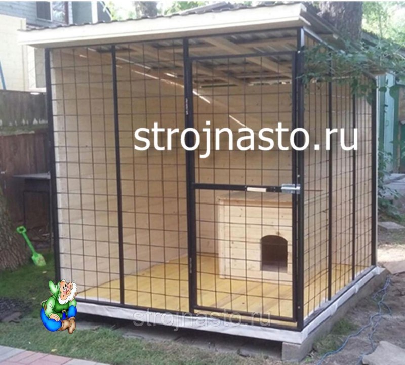 Вольер с будкой для немецкой овчарки