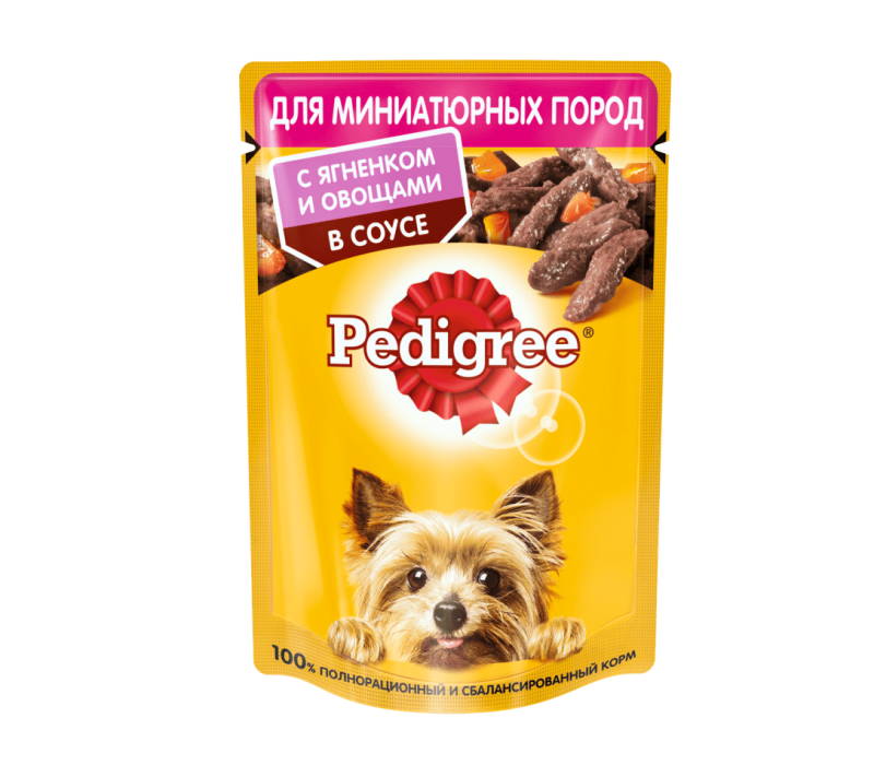 Корм pedigreпаштет с курицей для взрослых собак миниатюрных пород, 80г