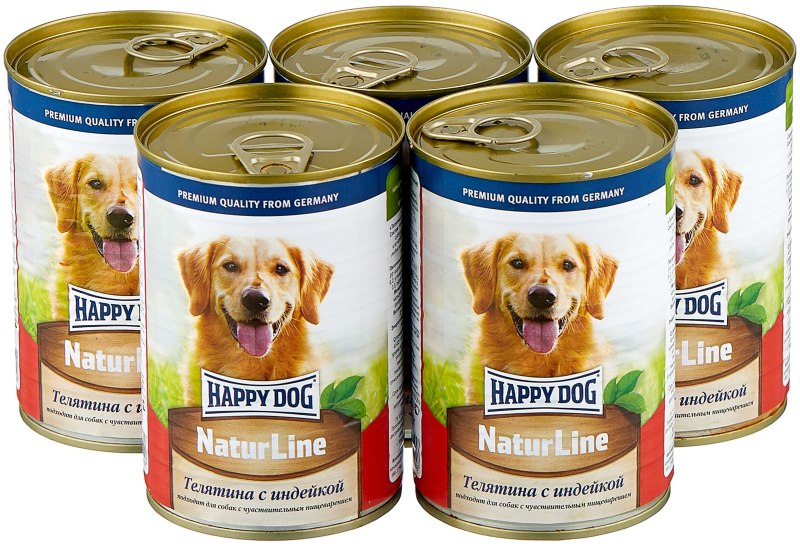 Корм для собак Happy Dog NATURLINE ягненок с рисом 5шт. Х 400г