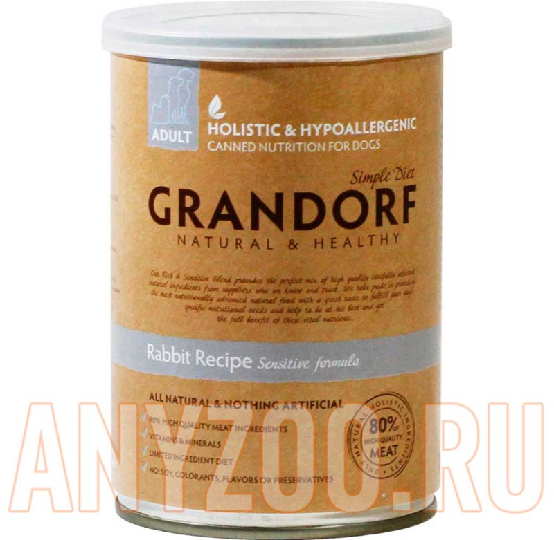Grandorf консервы для собак кролик 150гр