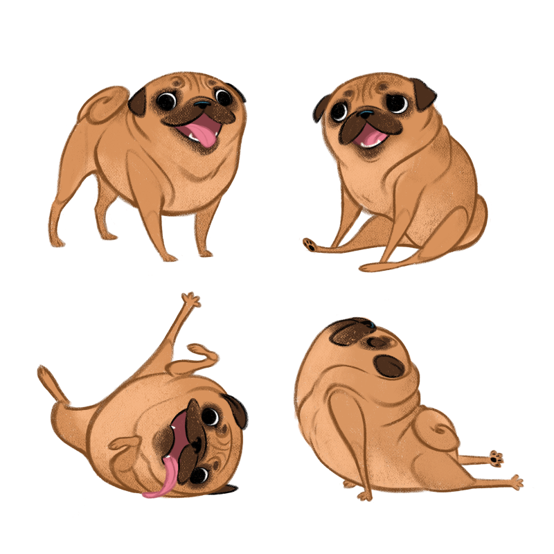 Puglie Мопс Стикеры