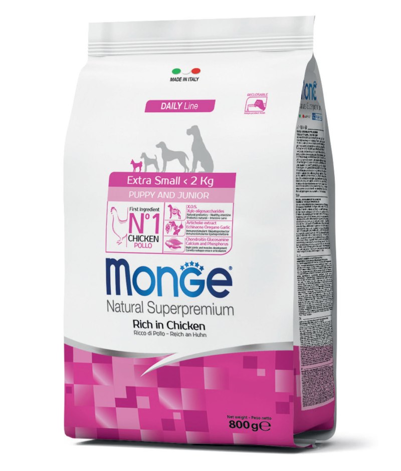 Monge Dog Extra small корм для взрослых собак миниатюрных пород с курицей 800г