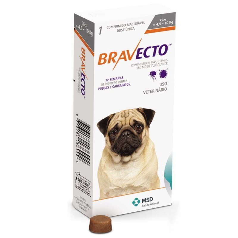 Бравекто (MSD animal Health) таблетки от блох и клещей для собак 10-20 кг