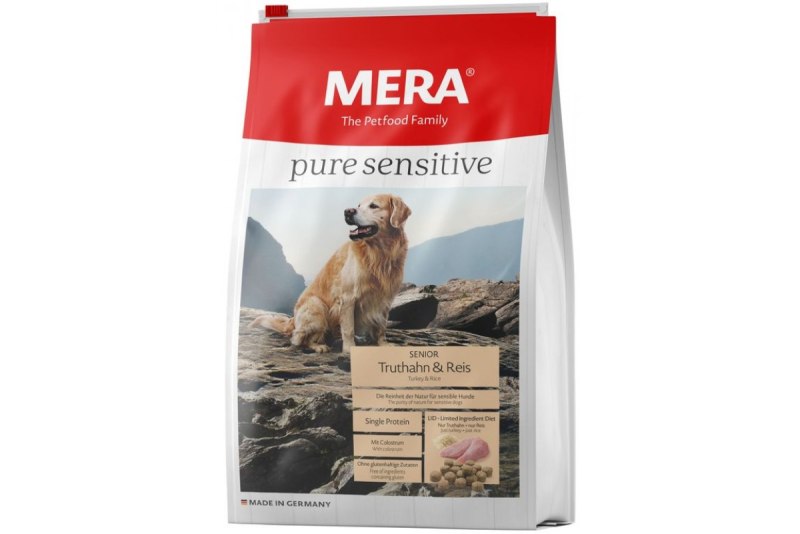 Корм для собак Mera (1 кг) Pure sensitive Junior с индейкой и рисом для щенков