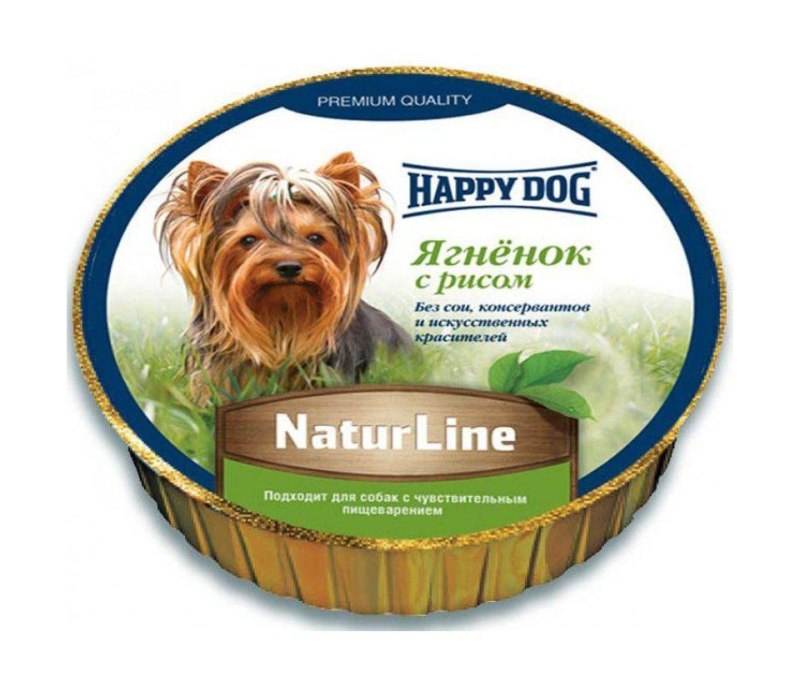 Хэппи дог Natur line консервы для собак кролик паштет 125 г