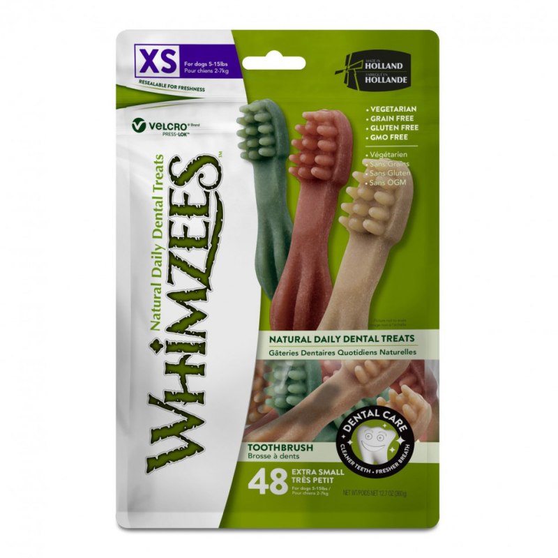 Whimzees / зубная щетка для собак XS 7см - 48шт в упаковке